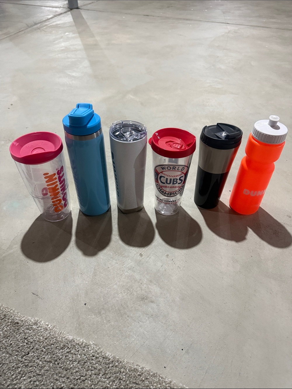 Assorted Travel Tumblers and Water Bottles - Pink, Blue, Clear, Black, Orange
